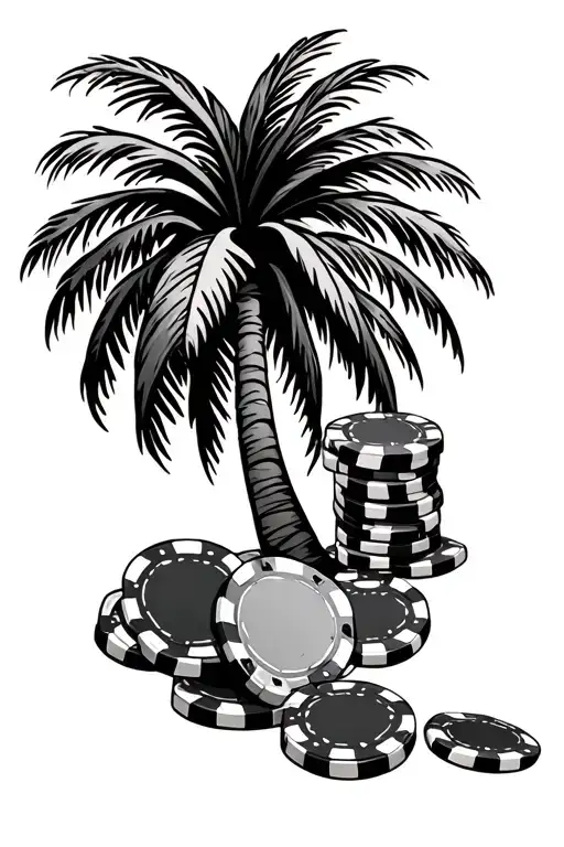 Palm Tree And Poker Chip