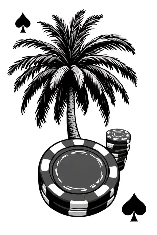 Palm Tree And Poker Chip