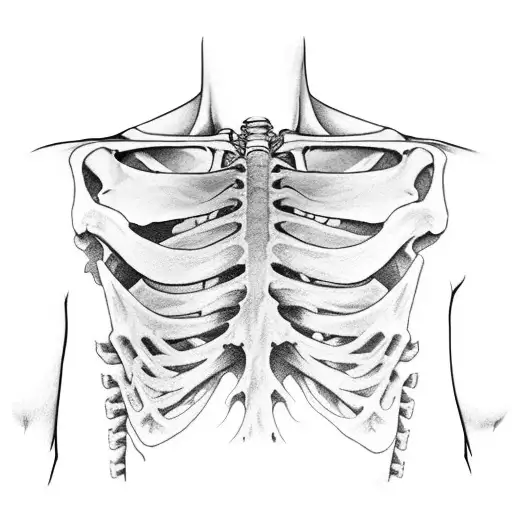 Man Looking Up With A Skeleton Poping Out Of This Chest