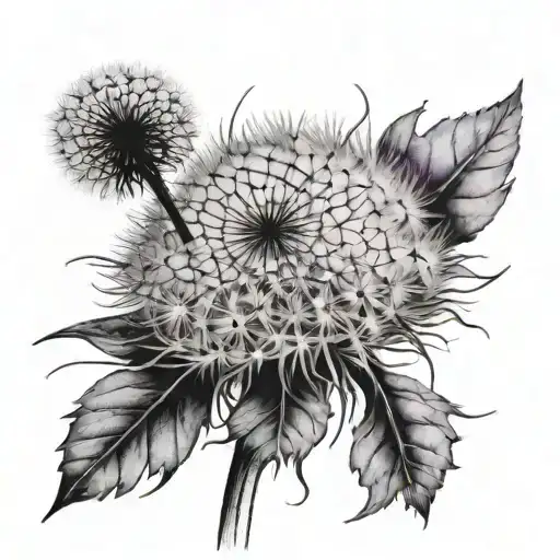 A Dandelion With A Violet