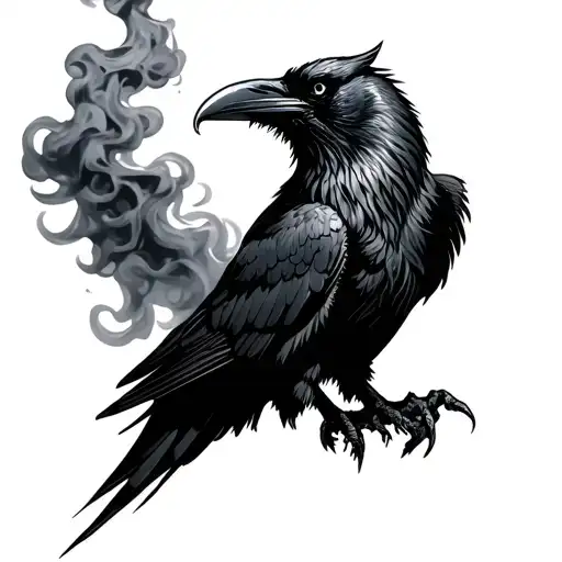 Demon Raven Smoke Rising