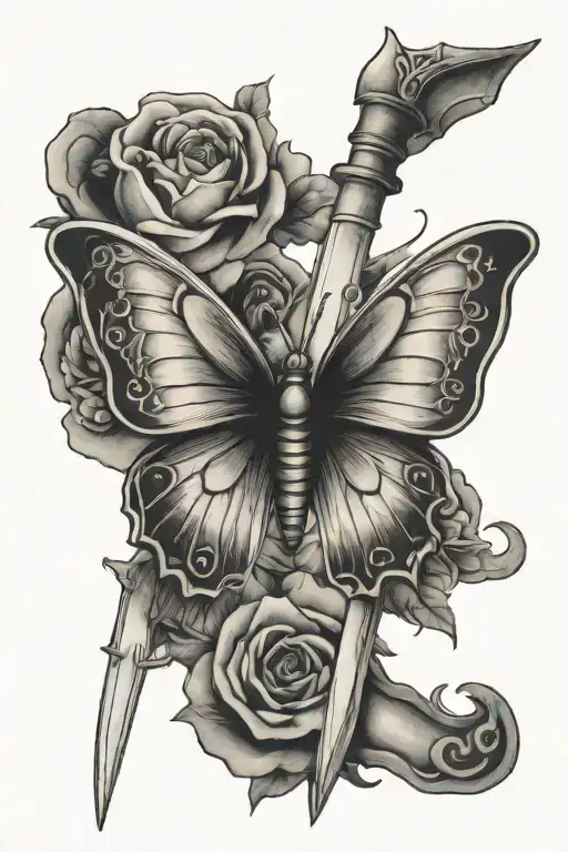 Butterfly And Sword Piercing