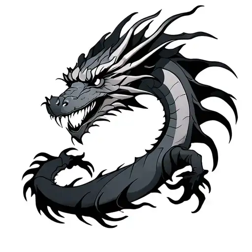 Dragon Tattoo Design Featuring