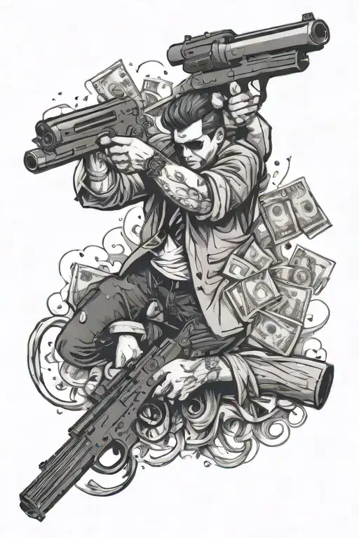 Risk Taker With Guns And Money