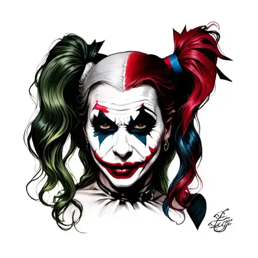 Joker Harley Quinn In A Card