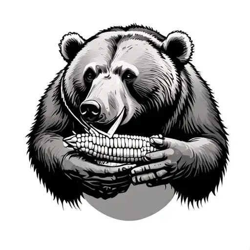 Bear Eating Corn