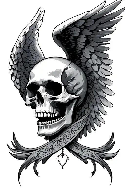 Skull Angel Wings