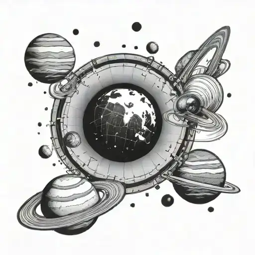 Exeter City And Galaxy Themed Solar System Planets