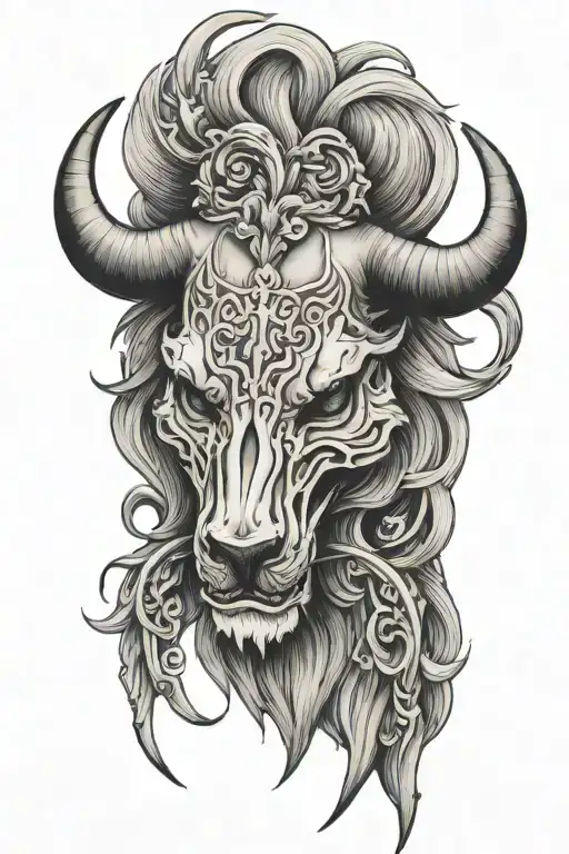 Lion Wolf Bull Skull