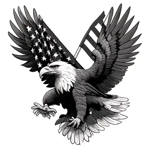 Eagle With American Flag We The People