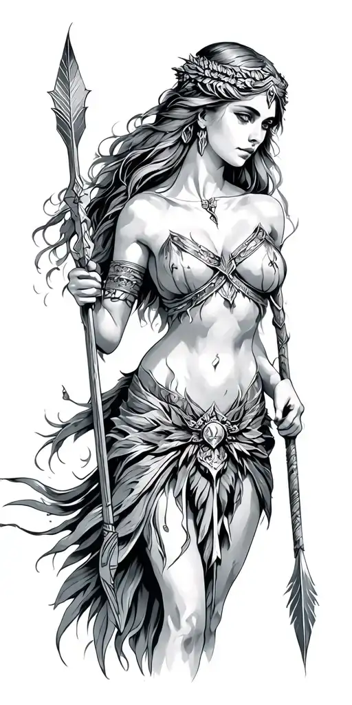 Artemis Goddess Dow And Arrow