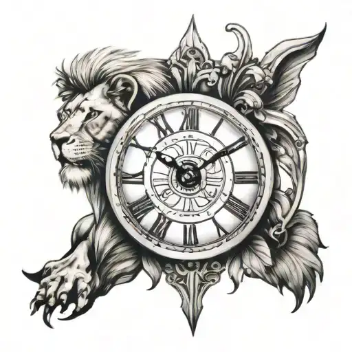 Lion And Clock Face