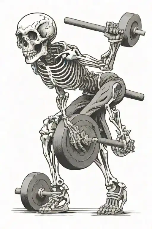 Female Skeleton Deadlifting
