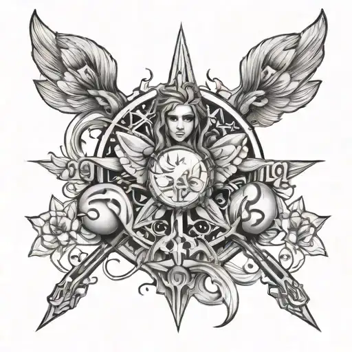 Aries Virgo And Sagittarius Tattoo Combined Into A Dope Design