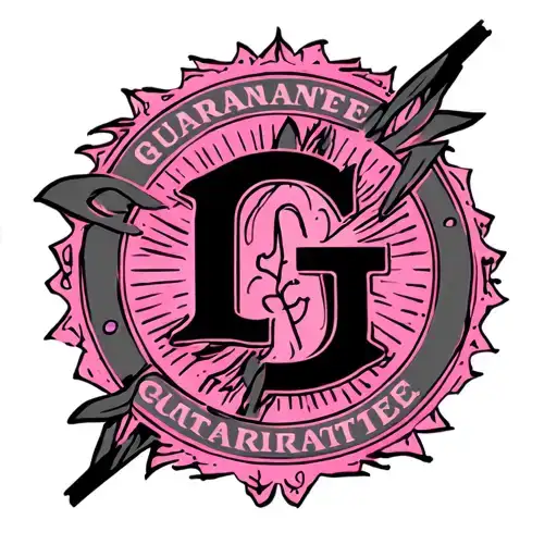 Pink With Symbol Of The Guarantee Overlapping