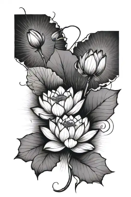 Lotus And Papyrus Flower