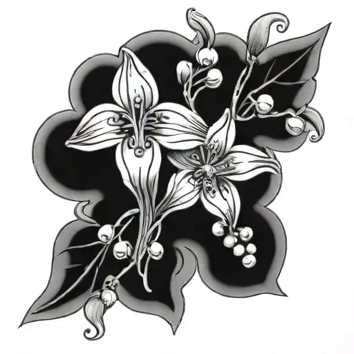 Cross Fineline With Daisy And Lily Of The Valley