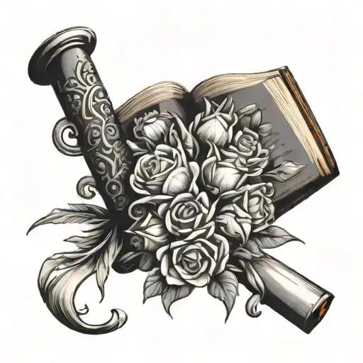 Bouquet Of Flowers Holding Bible