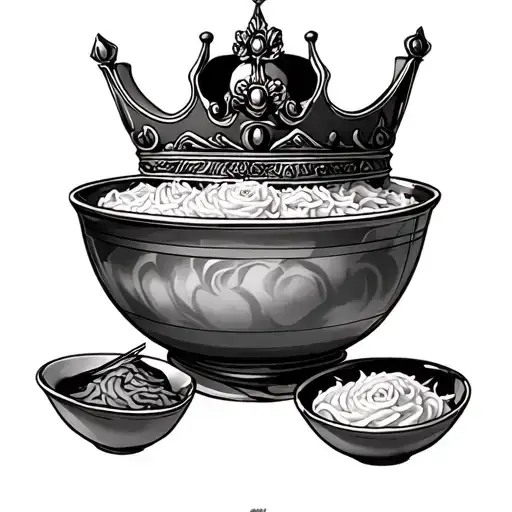 Pho Bowl With Crown Laying On Top