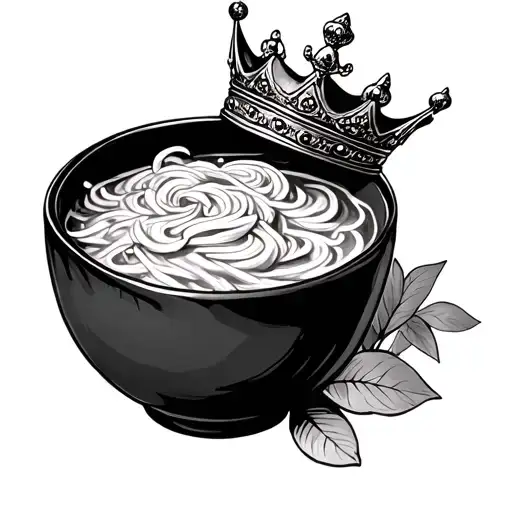 Pho Bowl With Crown Laying On Top