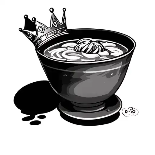 2D Bowl Of Pho With A Crown On Top