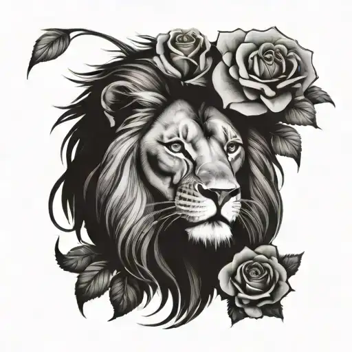 Lion And Rose