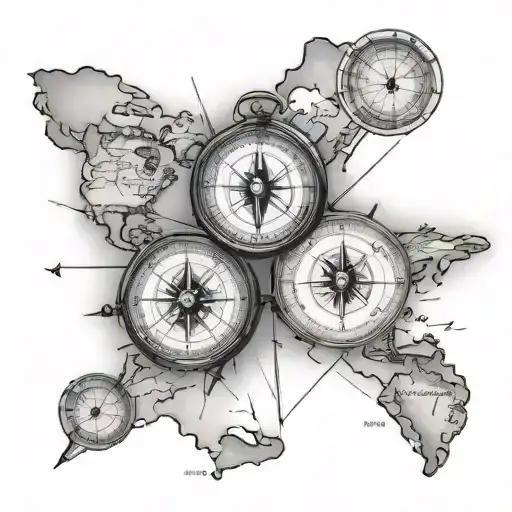 World Compass With Map