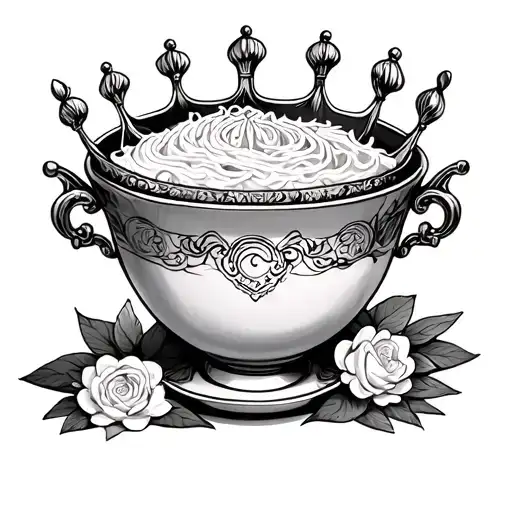 2D Pho Bowl With Crown On Top