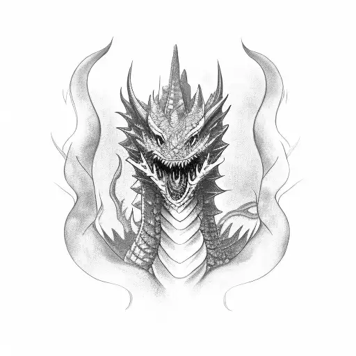 Chica Con Un Dragon Detras