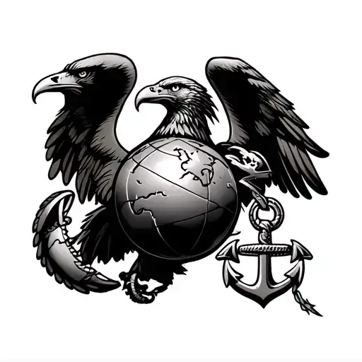 Fine Line Usmc Eagle Globe And Anchor