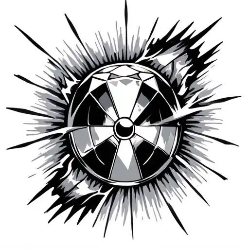 Diamond And Radioactive Sing Emmiting Energy Flowing