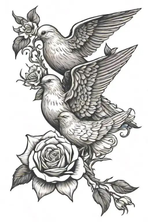 Religious Psalm 23 Doves Roses Growing