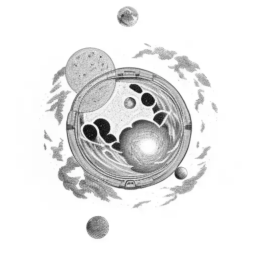 A Celestial Scene With An Astronaut Exploring A Distant Galaxy