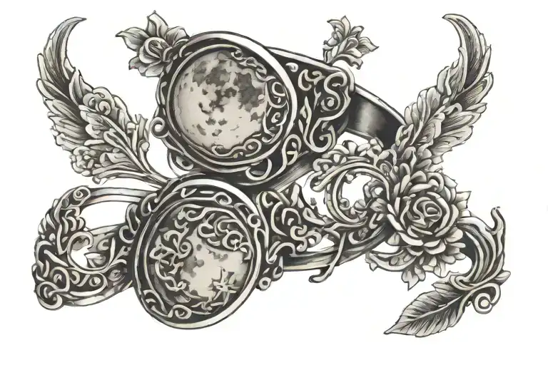 Moon Ring Finger Delicate Wedding Rings