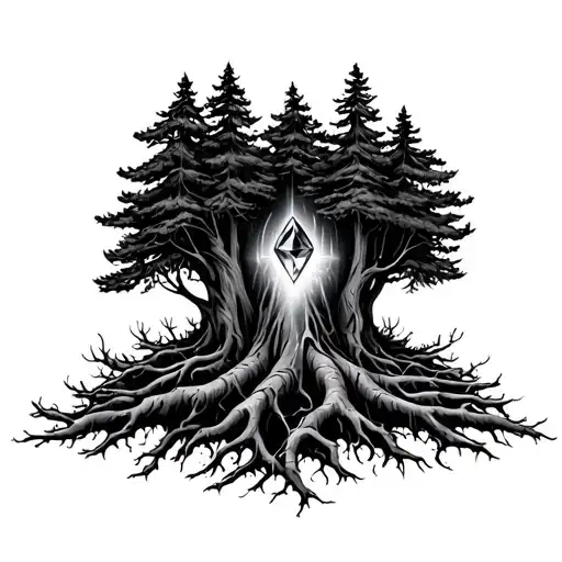 Big Forest Whit A Gem In Its Roots