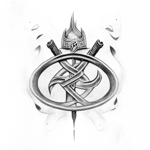 Viking Rune For Strength With Fenryr