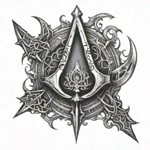 A Hidden Blade Out Of The Assassins Creed Symbol Intertwined