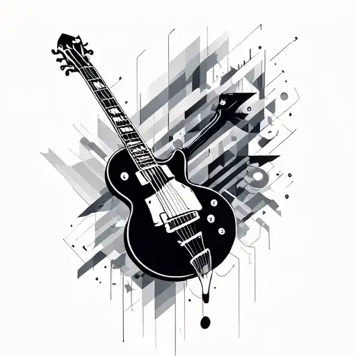 Music With Geometric Engineering Shoulder Tattoo Design