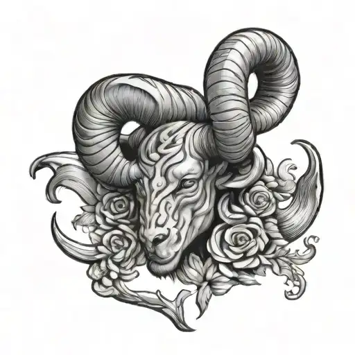 Horn Of A Aries Tattoo For Men