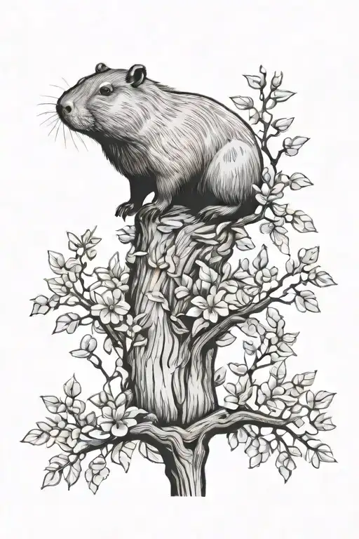 Capybara On The Tree