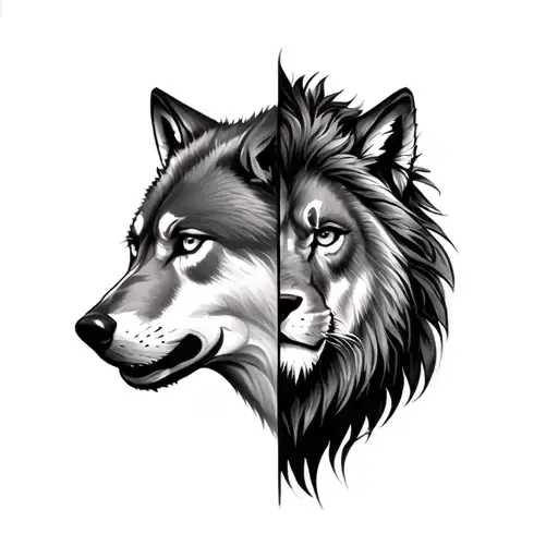 Wolf Vs Lion Face