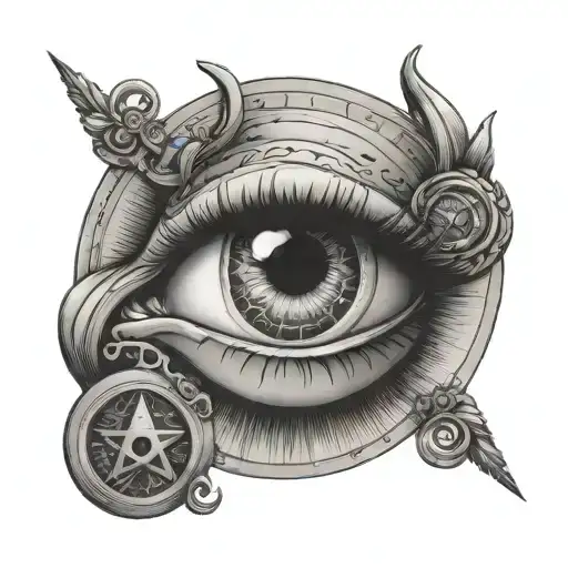 Illuminati Eye With Libra Zodiac Sign