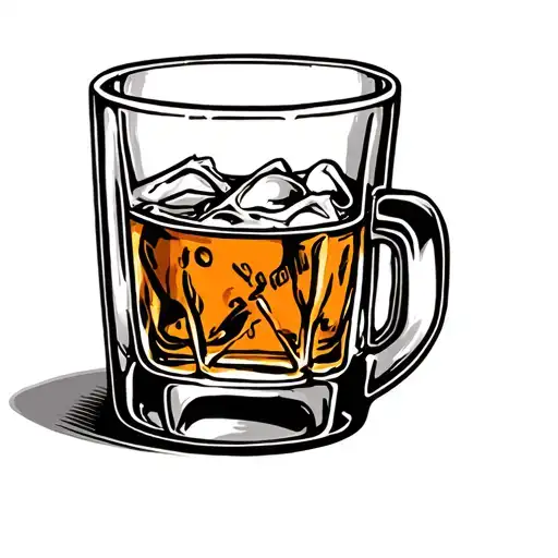 Cartoon Whiskey Glass