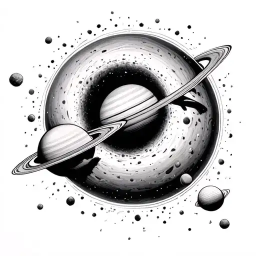 Black Hole Eating Several Planets