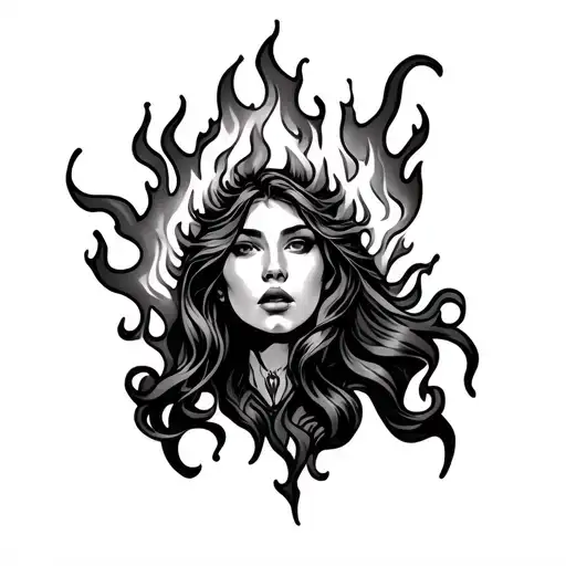 Omnipotent With Fire Coming For Girls Hand