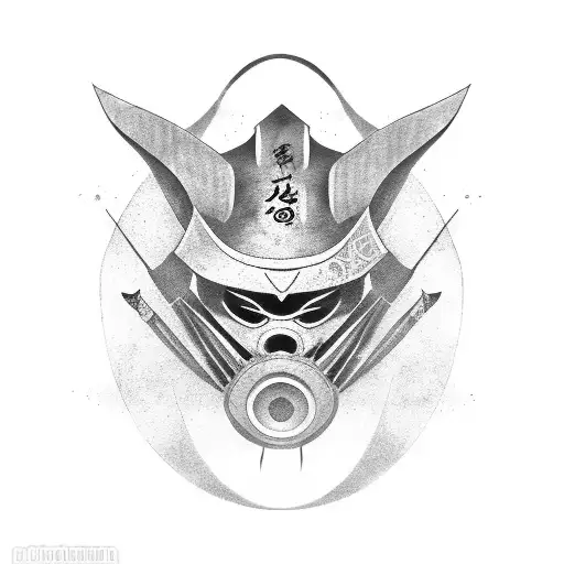 A Katana And A Korean Mask Merging Together