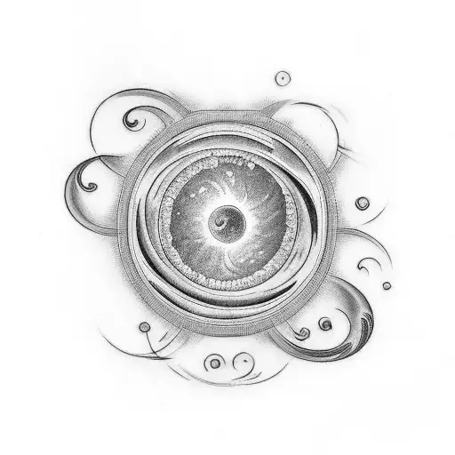 Fibonacci Tattoo Related With Planets And Nature