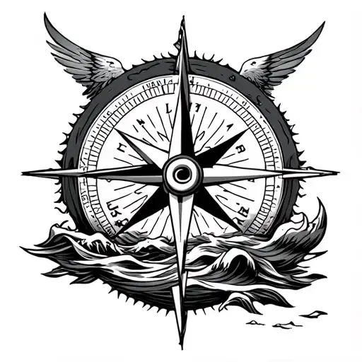 Naval Ship Eagle Compass Ocean
