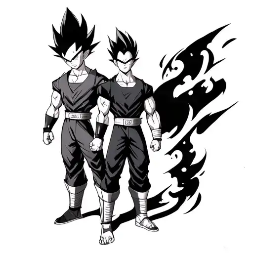 Dragonball Z Vegeta Standing With Naruto