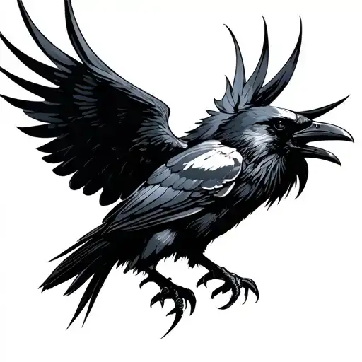 Raven With Valrut Symbol